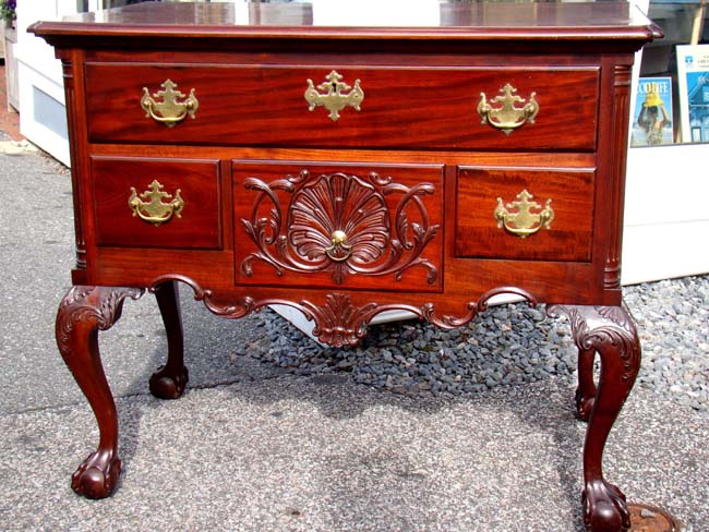 A Magnificent Chippendale style mahogany Lowboy made by Boston cabinetmaker Olof Althin circa 1890